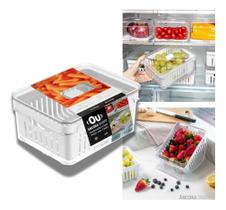 2X Organizador Geladeira Tampa Acrílico Drenagem Frutas Legu 2X Organizador Geladeira Tampa Acrílico Drenagem Frutas Legu