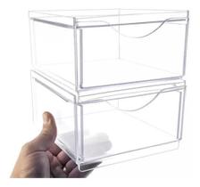 2X Organizador Maquiagem Caixa Acrílico Gavetas Duplas Grand 2X Organizador Maquiagem Caixa Acrílico Gavetas Duplas Grand