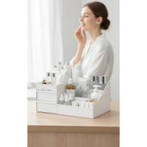 2x Organizador Mesa Gaveta Escritório Multiuso Branco 2 Gave