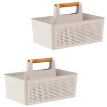 2X Organizadores Multiuso Flow Com Divisórias Bege OU