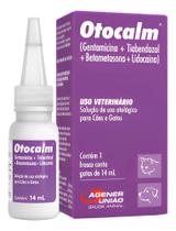 2X Otocalm Gotas 14Ml Para Cães/Gatos Agener Solução Otologi