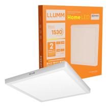 2X Painel Home Led 18W Plafon Sobrepor 22X22Cm Quadrado Bran