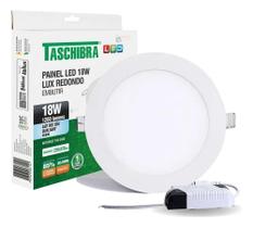 2X Painel Plafon Led Embutir Redondo 18W 6500K Taschibra Est