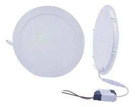 2X Painel Plafon Luminaria Teto Embutir Redondo Led 18W Gess