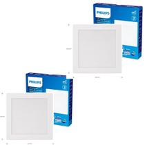 2x Painel Plafon Spot Embutir 6W Philips Quadrad 3000K DL252 2x Painel Plafon Spot Embutir 6W Philips Quadrad 3000K DL252