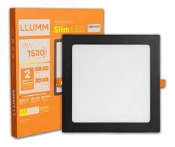 2X Painel Slim Led 18W Plafon 21X21Cm Embutir Quadrado Alumí
