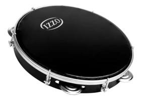 2X Pandeiro Profissional Izzo Pele Preta 10 Corpo Abs 6480 C