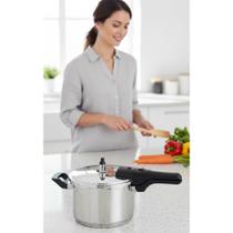 2x Panela Pressão Inox 6L Fundo Triplo - Cozimento Rápido e