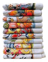 2X Pano De Prato Estampado Bainha Kit Com 10 Peças Pano A Pa