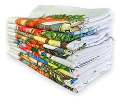 2X Pano De Prato Estampado Kit Com 10 Unidades