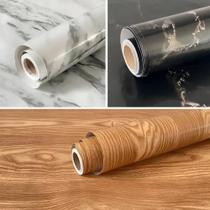 2X Papel Parede Adesivo Mármore Envelopar Móveis 5 Metros