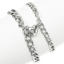 2X Par Pulseira Corrente Casal Magnética Com Imã 2X Par Pulseira Corrente Casal Magnética Com Imã
