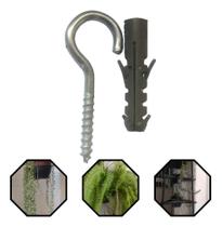 2X Parafuso Gancho Olhal Parede Com Bucha 6 Com 100 Pçs