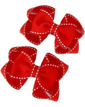 2X Parzinho De Laço De Cabelo Infantil Liso Tamanho M Presil