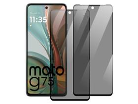 2x Película Anti Spy + Capinha Silicone P/ Moto G75 5G 6.8''