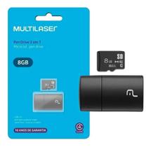 2X Pen Drive 8Gb 2 Em 1 Classe 4 Micro Sd Usb 2.0 Multilaser