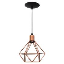 2X Pendente Aramado Poptem Diamante Pequeno Cobre