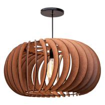 2X Pendente Mdf Poptem Elíptica Madeira 2X Pendente Mdf Poptem Elíptica Madeira