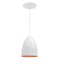 2X Pendente Soft Poptem Cone Aluminio Branco E Cobre 2X Pendente Soft Poptem Cone Aluminio Branco E Cobre