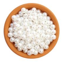 2X Perola Abs 8Mm Com Furo Pacote 500 Gramas Full Cor Branc 2X Perola Abs 8Mm Com Furo Pacote 500 Gramas Full Cor Branc