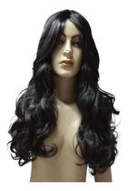 2X Peruca Orgânica Com Franja Ondulada Preto Weng. Envio Ráp