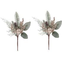 2x pick folhas e frutas ouro verde dourado pinha enfeite natalino natal árvore 1104227 - CROMUS