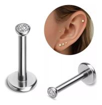 2X Piercing Titânio Ponto De Luz Zircônia Conchlabret Helix