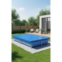 2x Piscina Retangular 1000L Azul Aço Resistente PVC