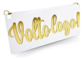 2X Placa Acrílica Aviso Volto Logo Ventosa Porta Loja Branco 2X Placa Acrílica Aviso Volto Logo Ventosa Porta Loja Branco