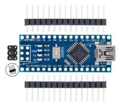 2X Placa Arduino Nano Com Conector V3 Pino Não Soldado Mega3