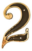 2X Placa Número Dois 2 Grande Colonial Com 12Cm Casa E Comér