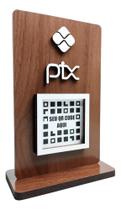 2X Placa Pix Para Pagamento Qr Code , Display Mdf Madeira