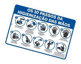 2X Placa Sinalização Para Higienização Higiene Lavar Mãos