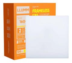 2X Plafon Led 16W Borda Infinita Quadrado 12X12Cm Luminária