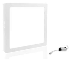 2X Plafon Led Quadrado 24W Painel Sobrepor Branco Frio