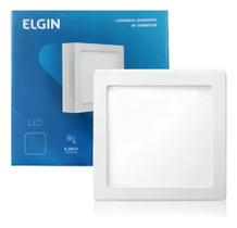 2X Plafon Led Quadrado Sobrepor 18W 6500K Branco Frio Elgin