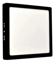 2X Plafon Led Sobrepor Quadrado 24W Borda Preta - Cor Branco