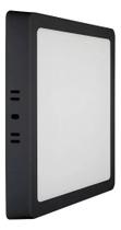2X Plafon Painel Led Sobrepor Quadrado Preto 18W 22X22 6500K