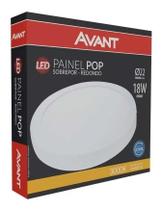 2X Plafon Redondo 18W Led Sobrepor Painel 22X22 Avant - Core