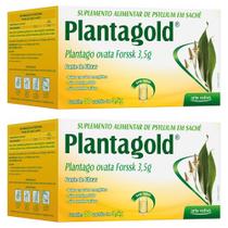 2x Planta Gold Psyllium Plantago Ovata rico em Fibras sem sabor 30 sachês arte nativa 2x Planta Gold Psyllium Plantago Ovata rico em Fibras sem sabor 30 sachês arte nativa