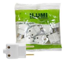 2X Plug Tomada Pino Macho 10A 250V Anti Chama Ilumi 10 Peças 2X Plug Tomada Pino Macho 10A 250V Anti Chama Ilumi 10 Peças