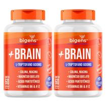 2x Plus Brain L-Triptofano 600mg Bigens 60 Capsulas