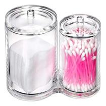 2X Porta Algodão E Cotonete Acrílico Multiuso Maquiagem Trec 2X Porta Algodão E Cotonete Acrílico Multiuso Maquiagem Trec