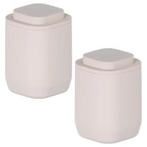 2x Porta Algodão Multiuso Moderno Ou Aura Bege 2x Porta Algodão Multiuso Moderno Ou Aura Bege