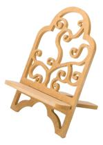 2X Porta Biblia E Livro Decorado Em Mdf 9Mm Cru