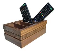 2X Porta Controle Remoto Madeira Maciça 4 Divisórias Super L