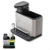 2X Porta Detergente Dispenser Pia Bucha Esponja Cuba Sabao