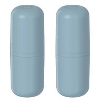 2x Porta Escova de Dente Banheiro OU Bold Azul com Tampa