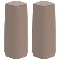 2x Porta Escova de Dente Portatil 750ml OU Aura Marrom