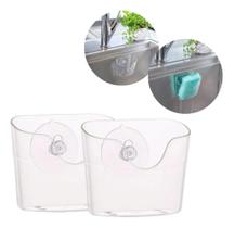 2X Porta Esponja Ventosa Suporte Bucha Pia Cozinha Kit 2 Uni